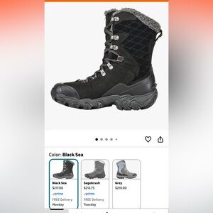 Oboz Women's Black Winter Boots - Size 7